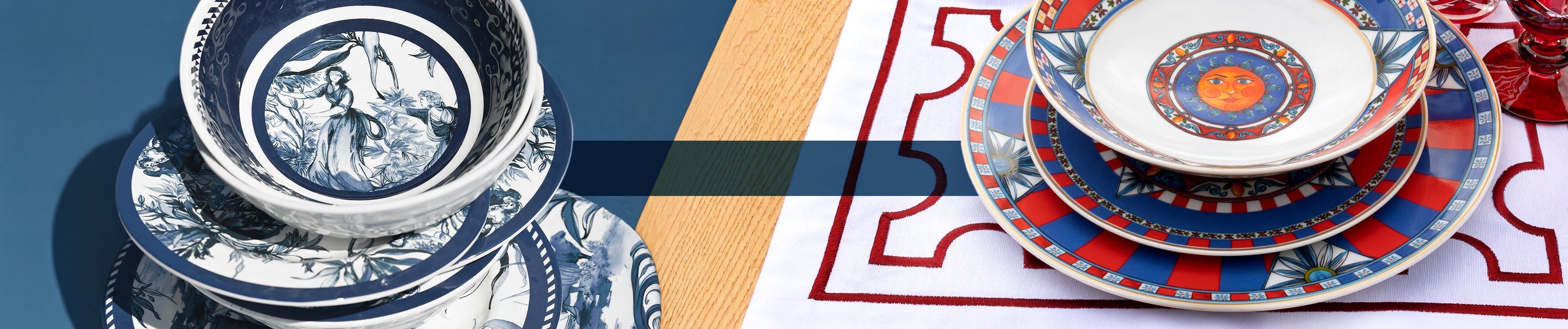 סטים צלחות וקעריות