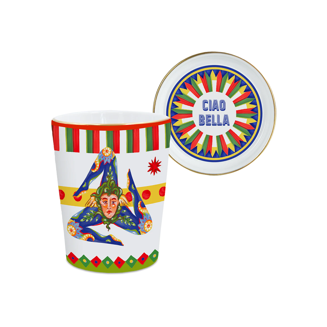 ספל עם מכסה/צלחת במגוון דגמים -טרינקריה - Dolce Vita