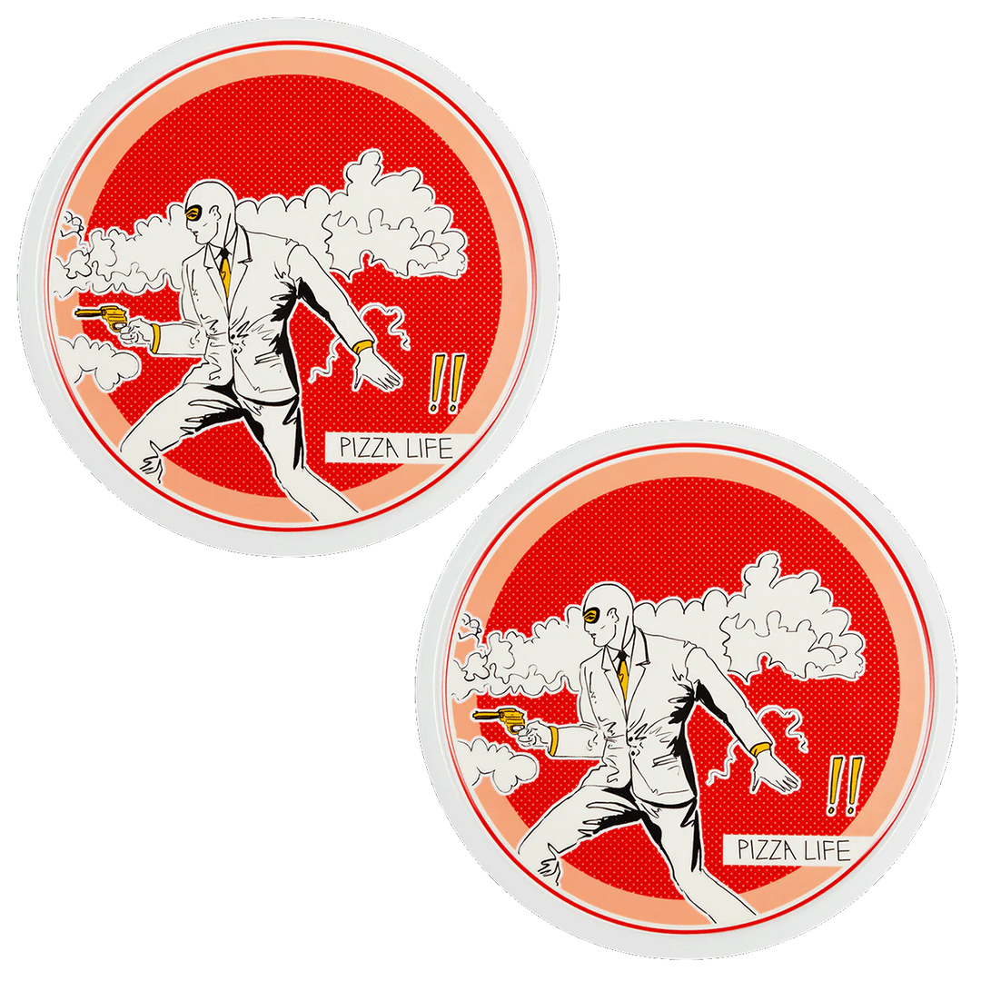 סט 2 צלחות פיצה במגוון צבעים - אדום