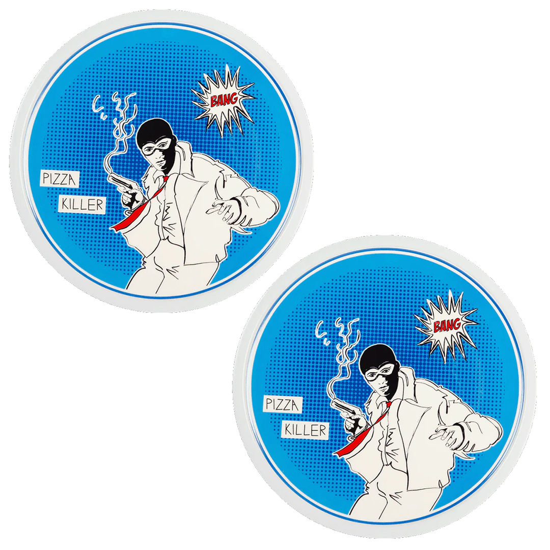 סט 2 צלחות פיצה במגוון צבעים - כחול