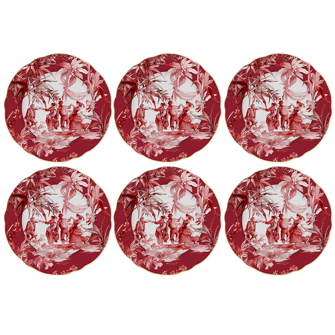 סט 6 צלחות עיקריות - Le rouge | PLAROU