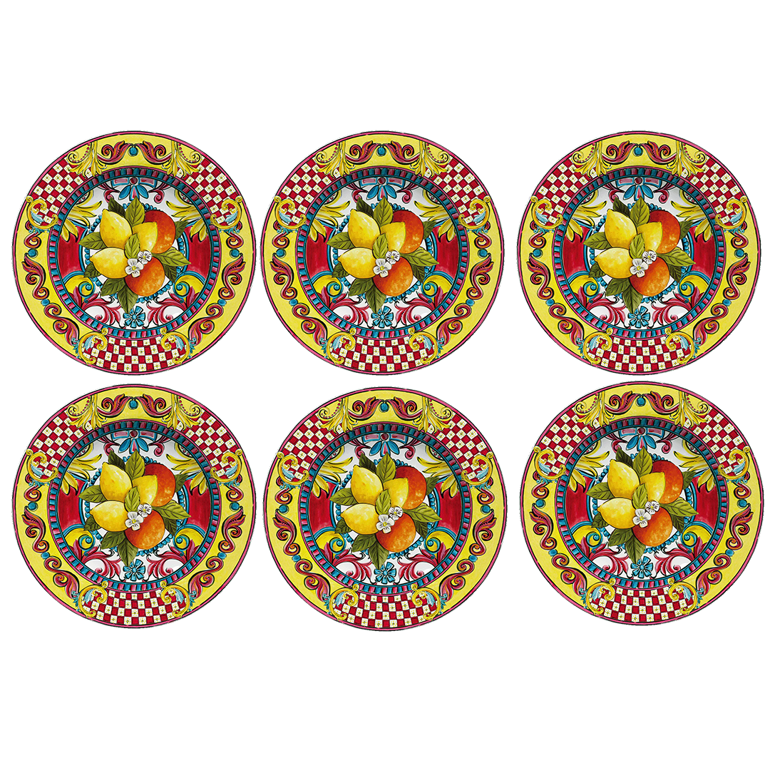 סט 6 צלחות עיקריות - Sicily | כתום