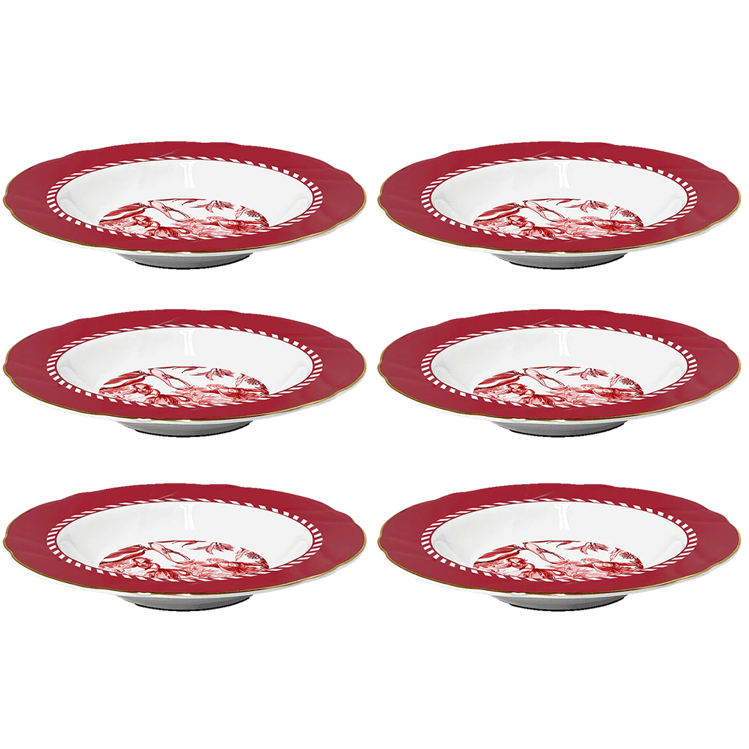 סט 6 צלחות מרק - Le rouge| PLAROU