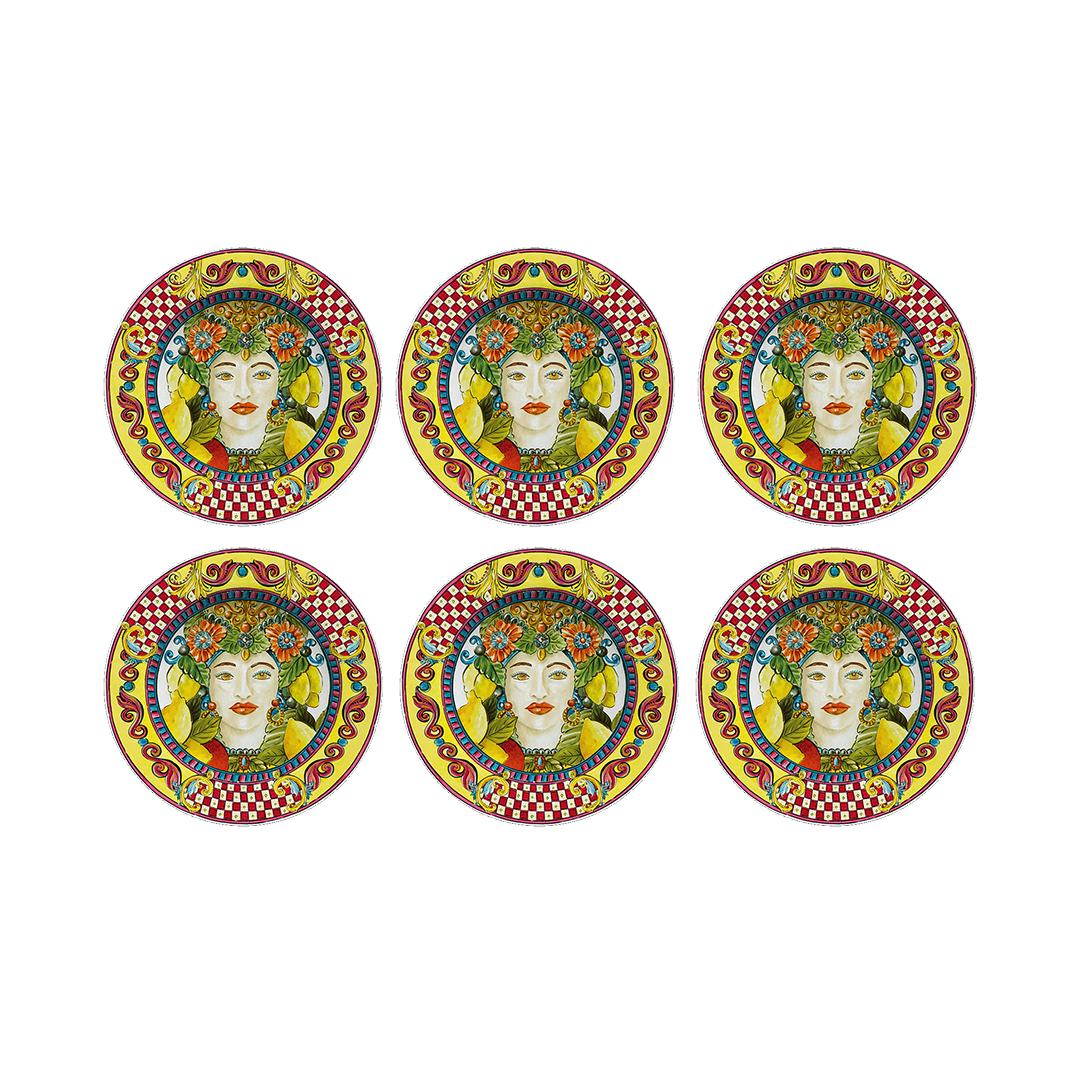 סט 6 צלחות ראשונות/קינוח - Sicily | כתום