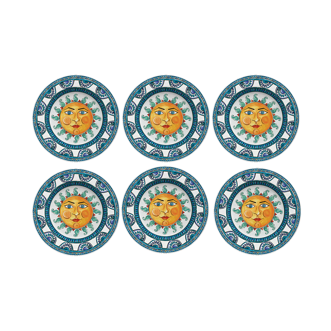 סט 6 צלחות ראשונות/קינוח - Sicily | כחול