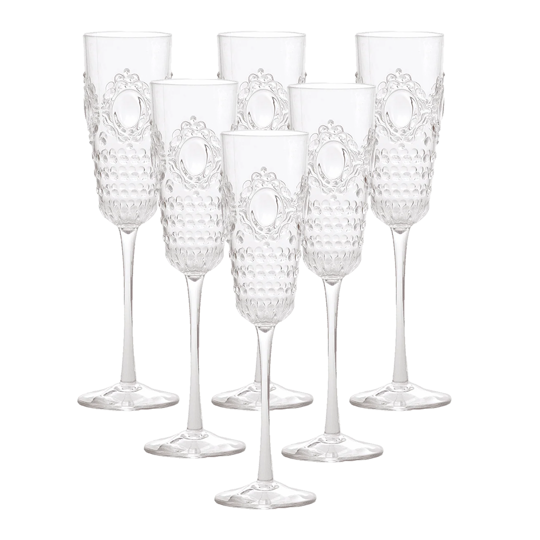 סט 6 כוסות שמפניה - Baroque & Rock | שקופות