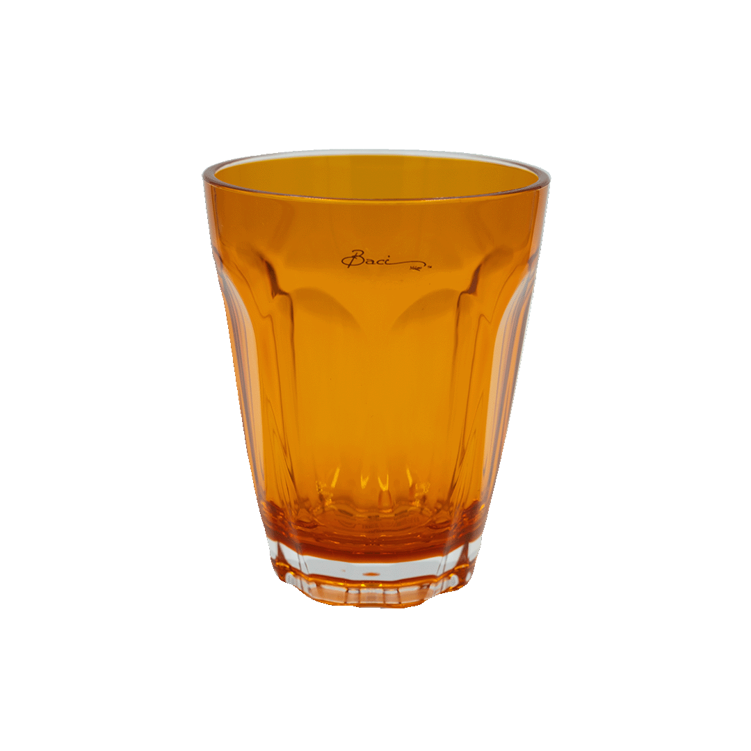 כוס שתייה במגוון צבעים - כתום שקוף