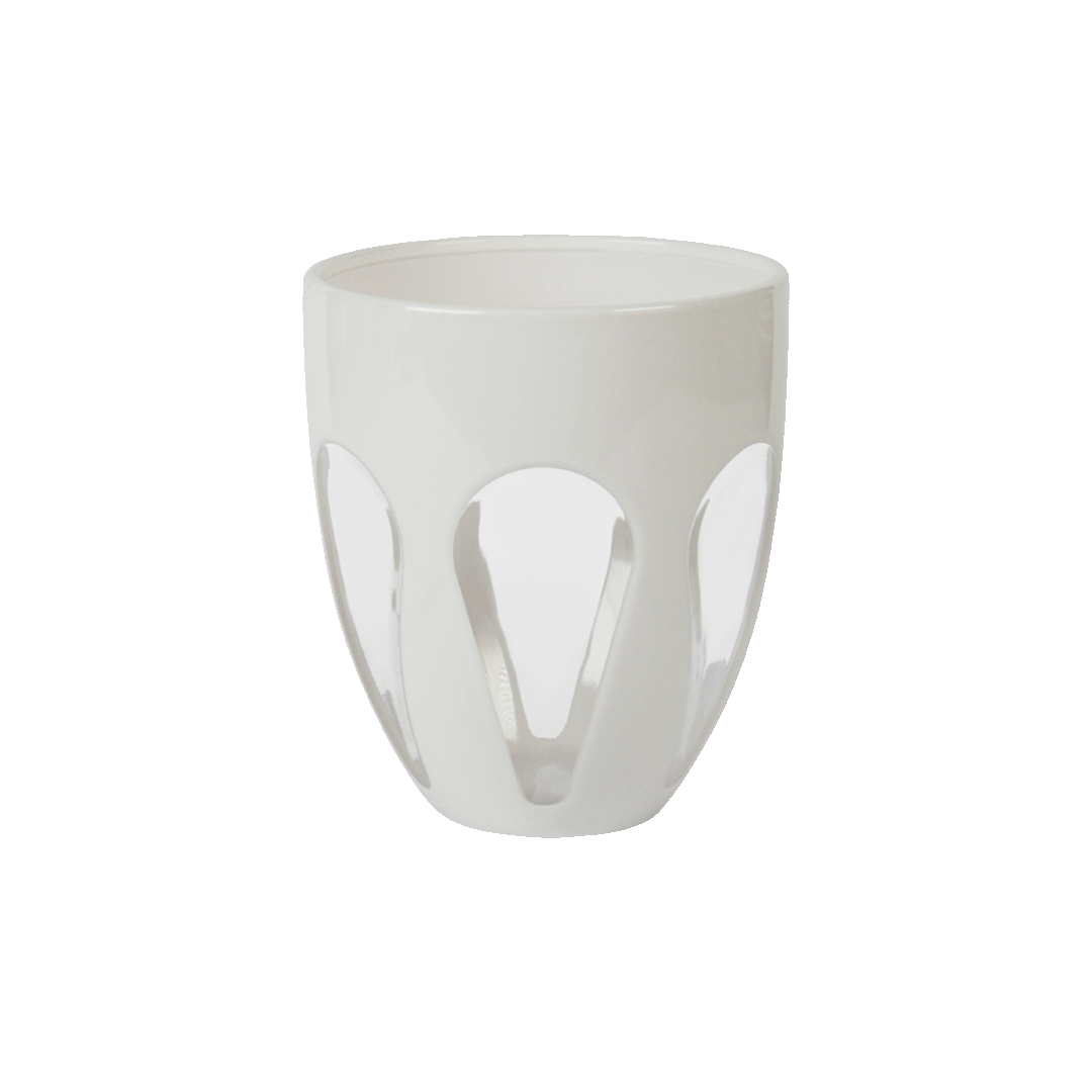 כוס שתייה במגוון צבעים - לבן-שקוף