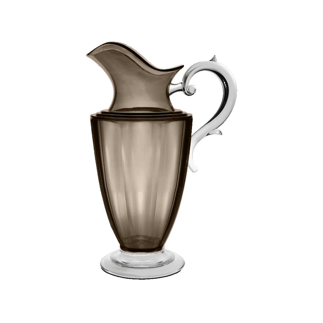 קנקן מים במגוון צבעים - חום שקוף