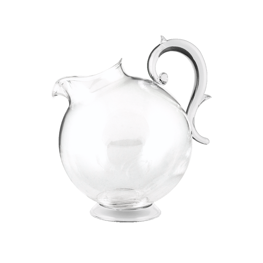 קנקן מים 2.25 ליטר במגוון צבעים - לבן שקוף