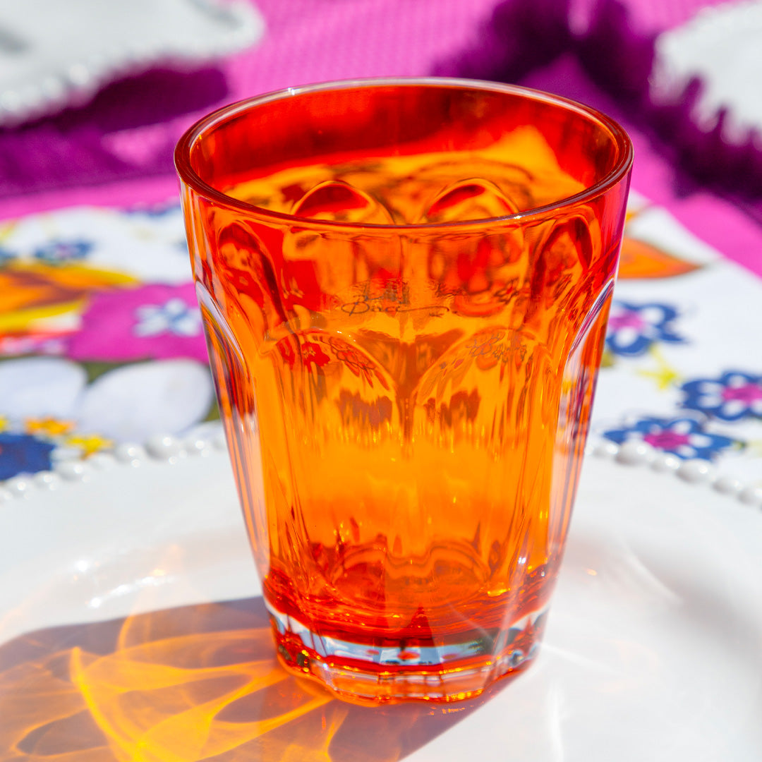 כוס שתייה במגוון צבעים - כתום שקוף