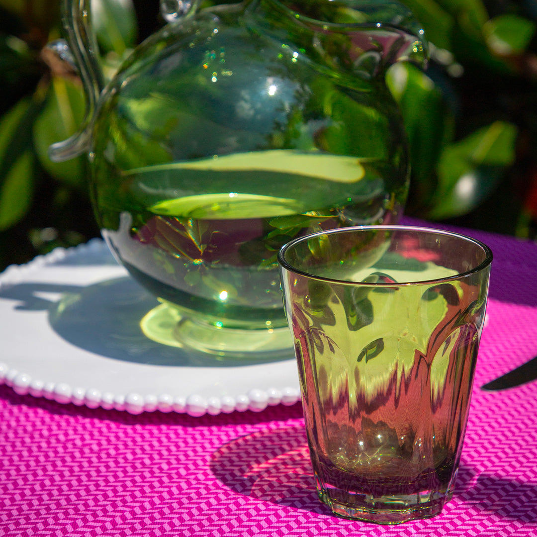 כוס שתייה במגוון צבעים - ירוק שקוף