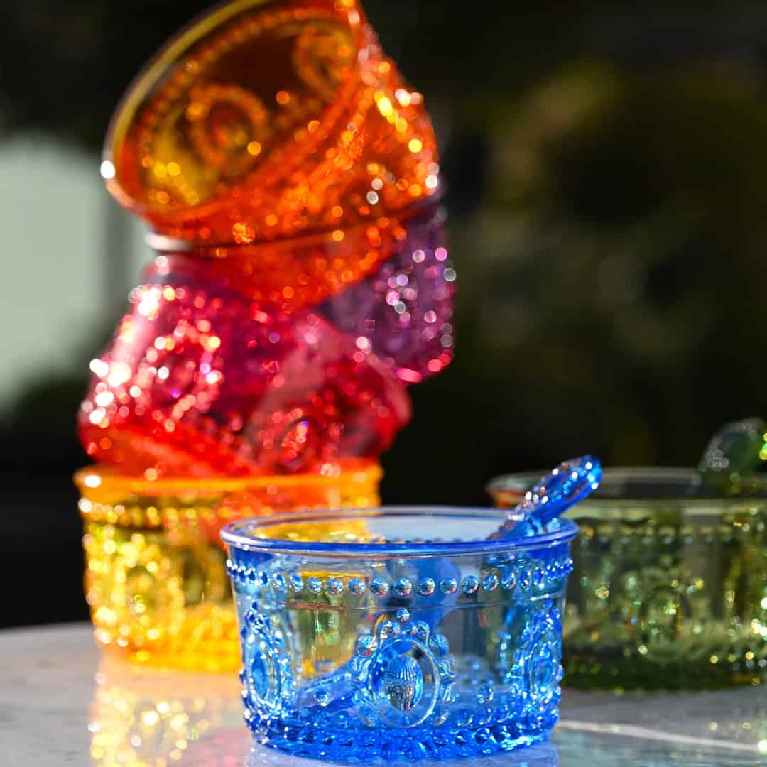 סט 6 קעריות עם כפיות - במגוון צבעים