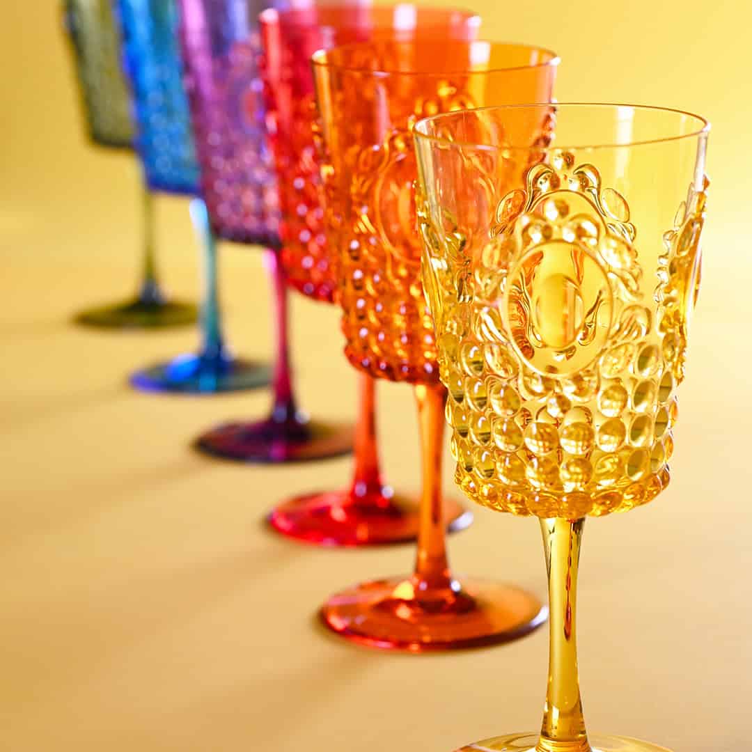 סט 6 כוסות יין - במגוון צבעים