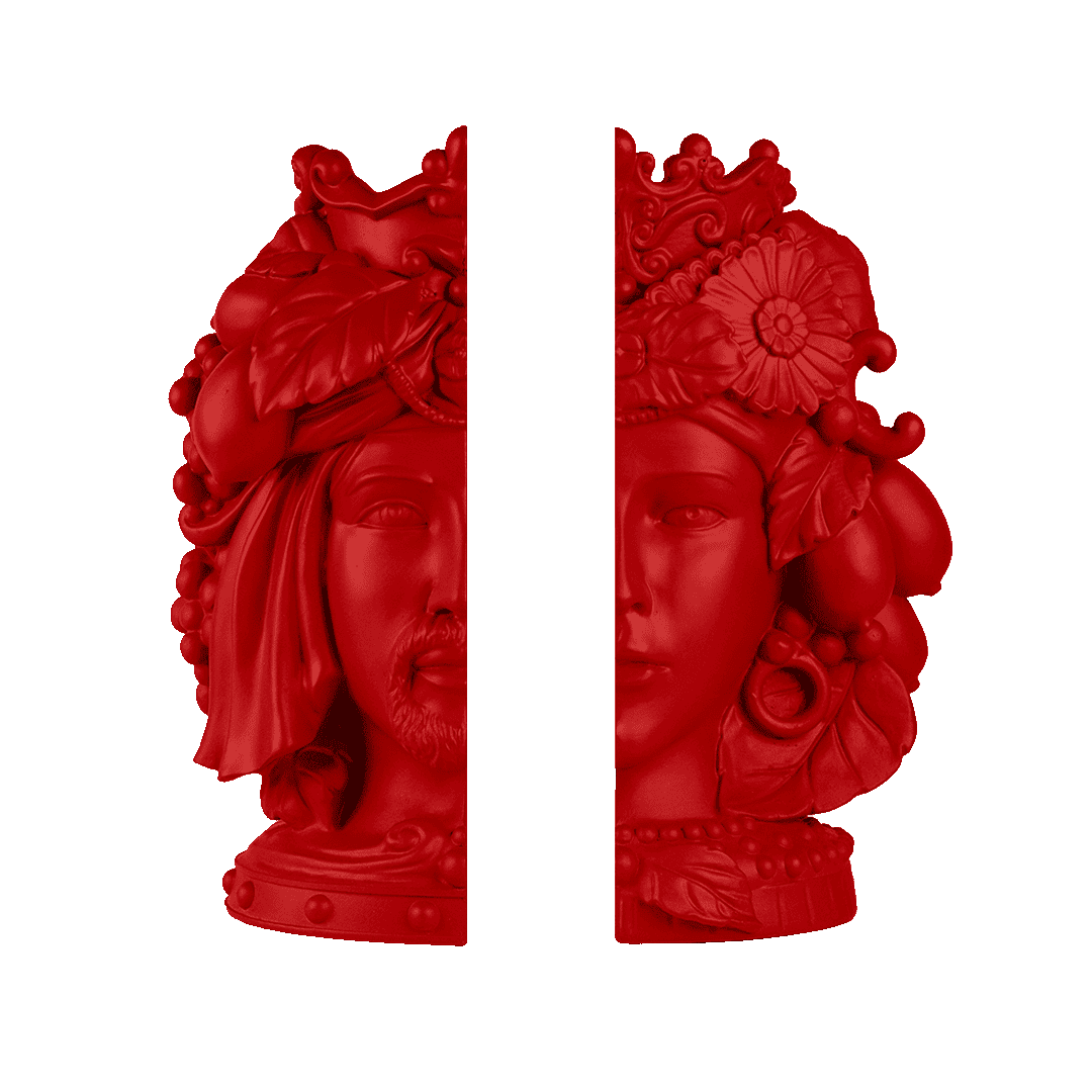 מעמד ספרים דו-ראשי במגוון צבעים - אדום