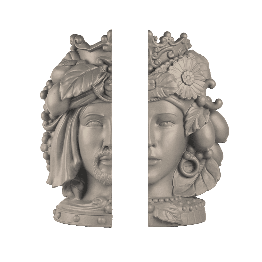 מעמד ספרים דו-ראשי במגוון צבעים - אפור חום