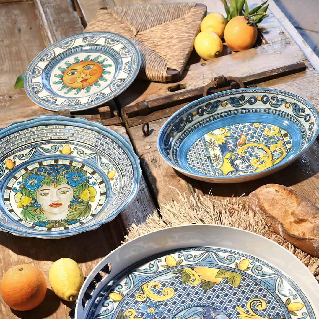 צלחת ראשונה/קינוח במגוון צבעים - כחול