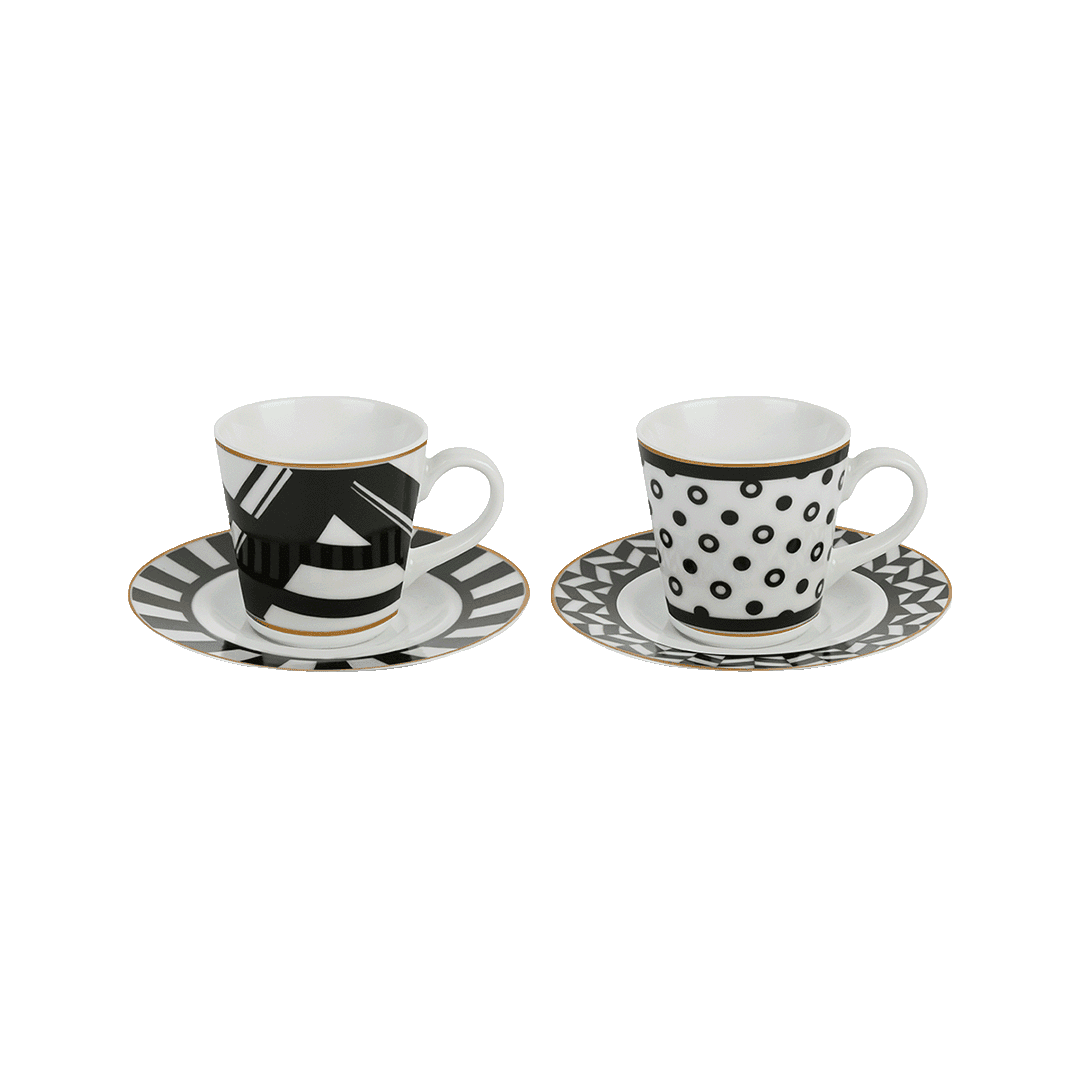 סט 2 ספלי אספרסו עם תחתיות - Optical