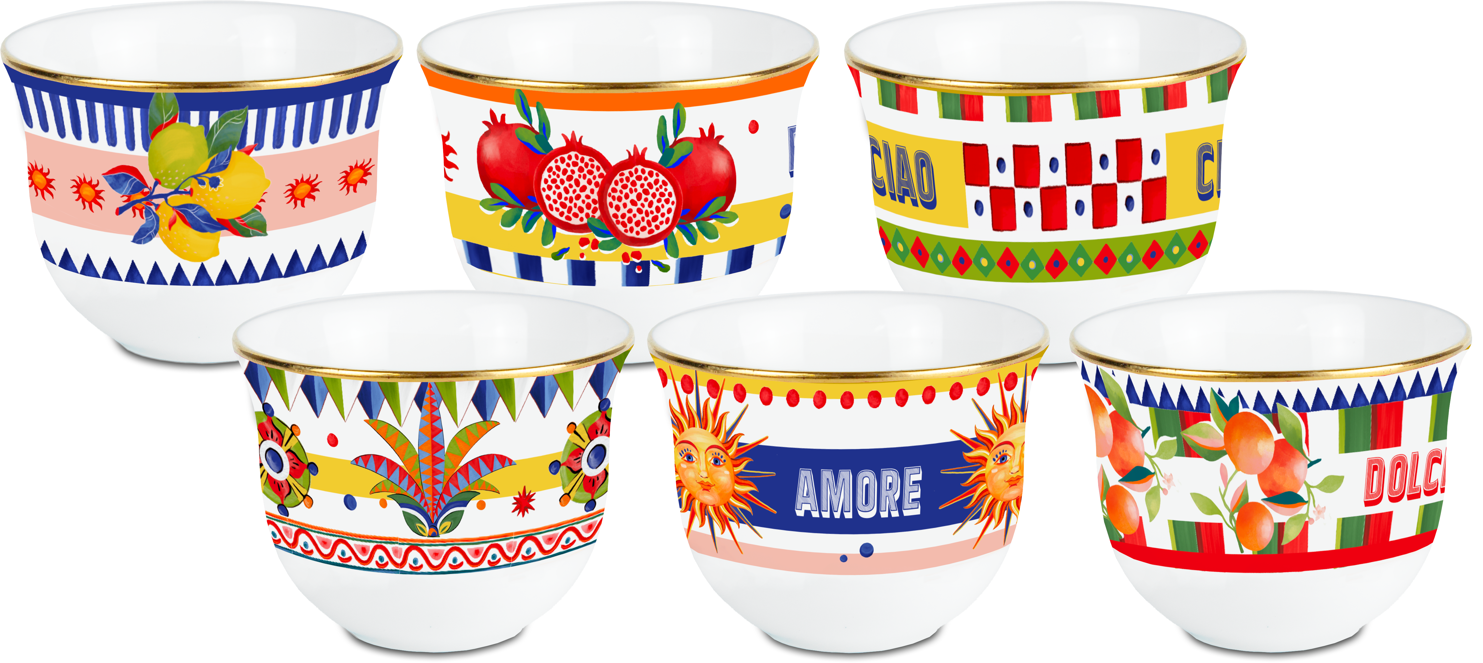 סט 6 ספלי אספרסו - Dolce Vita