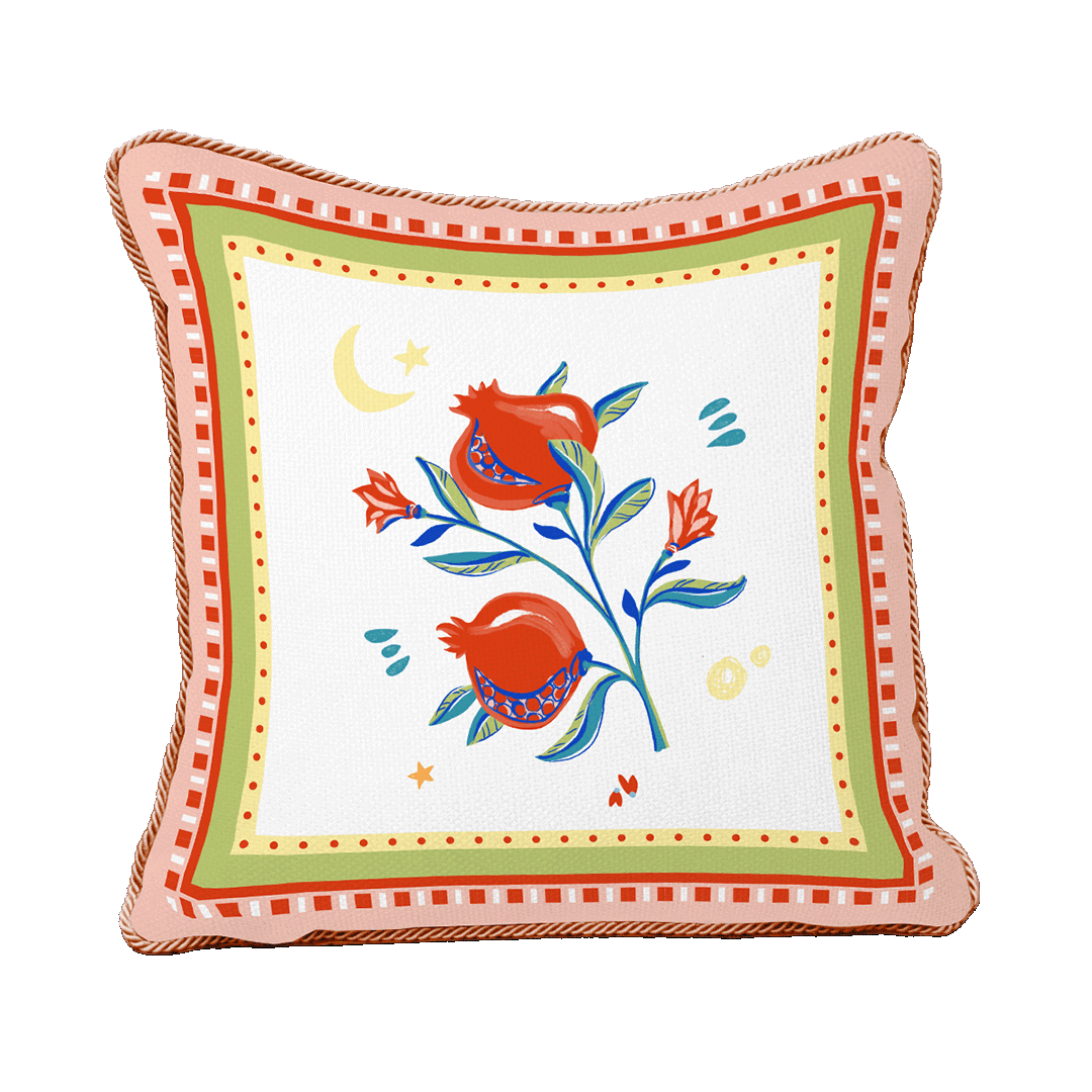 כרית רקומה 60 ס"מ במגוון דגמים - POMEGRANATE