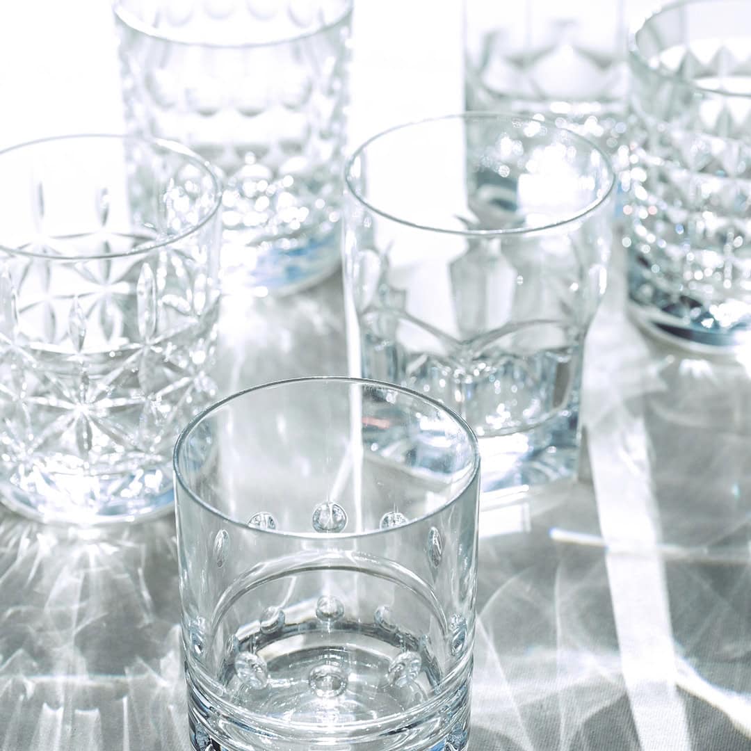 סט 6 כוסות שתייה/וויסקי במגוון סגנונות עיצוב - שקוף