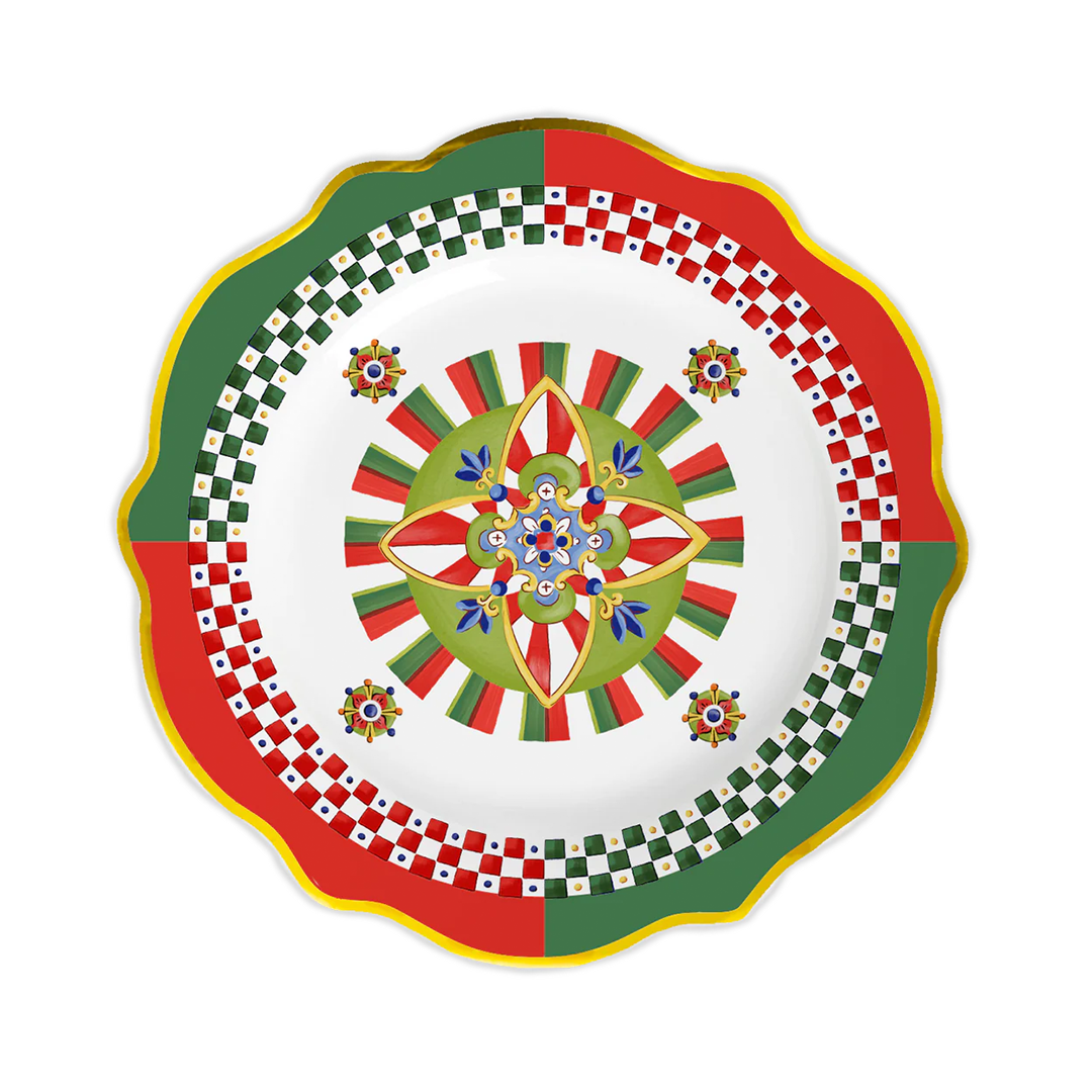 צלחת עיקרית פורצלן - גיאומטרי - Dolce Vita