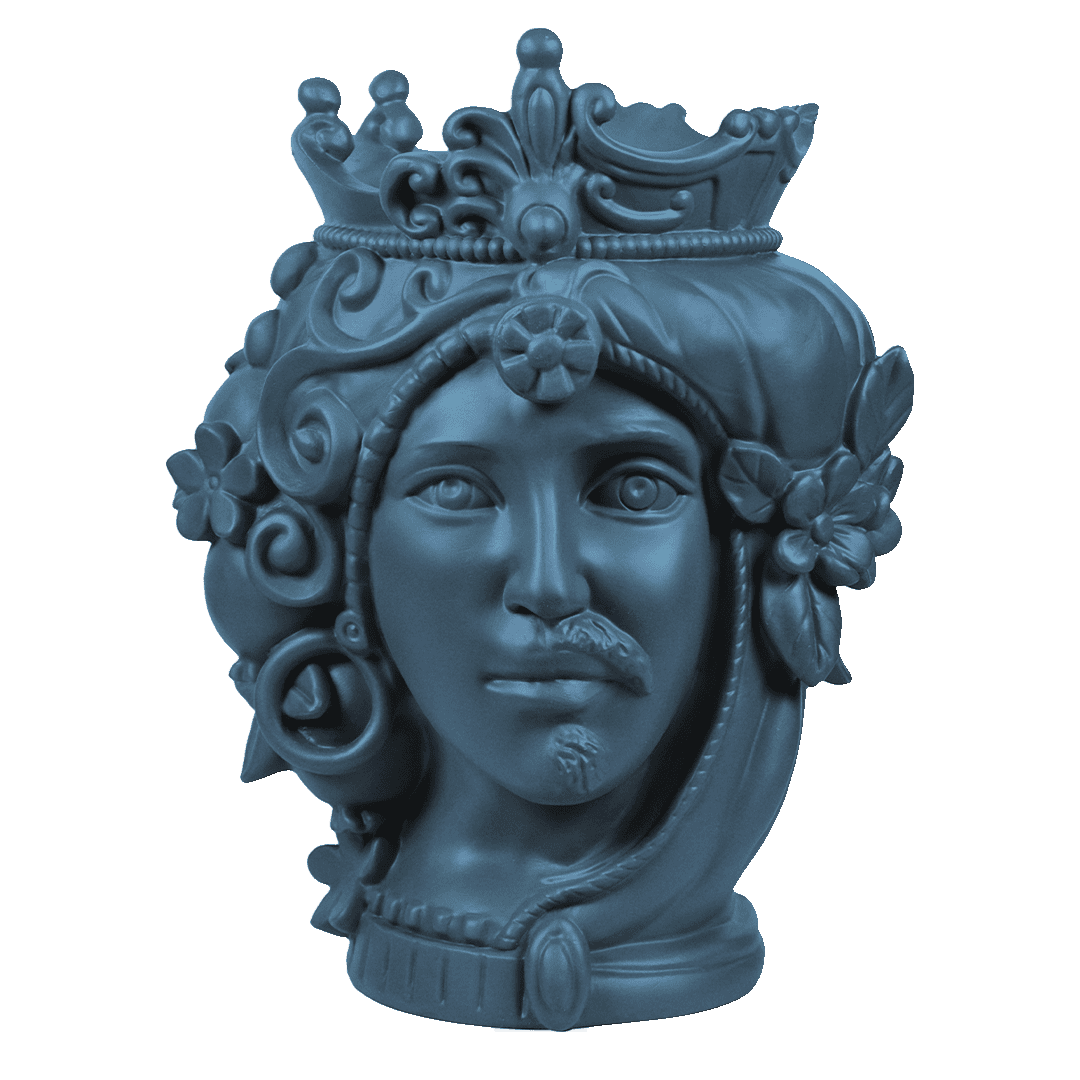 אגרטל דו-ראשי גדול - כחול אפור