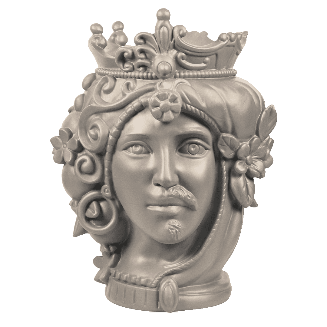 אגרטל דו-ראשי גדול - אפור חום