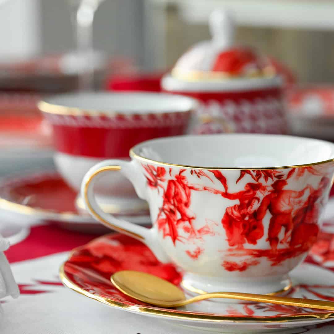 סט 2 ספלים עם תחתיות - Le rouge