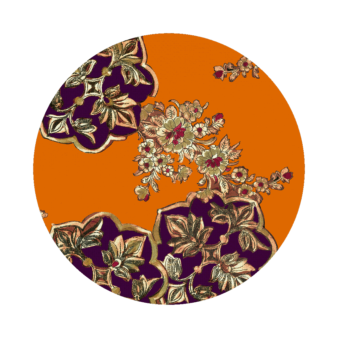 תחתיות בקבוק קטיפה במגוון דגמים - CASHMERE | פייזלי כתום