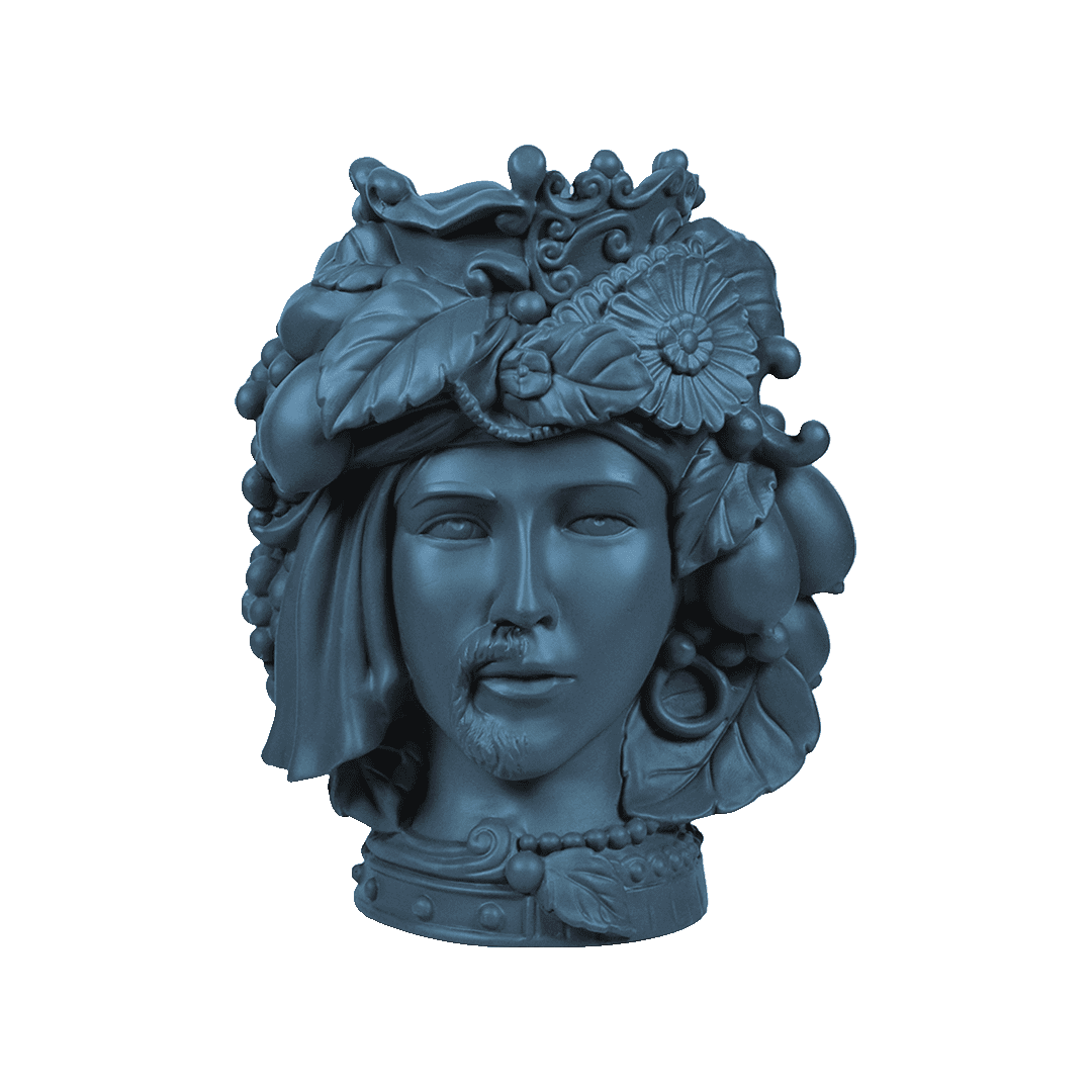 אגרטל דו-ראשי בינוני - כחול אפור