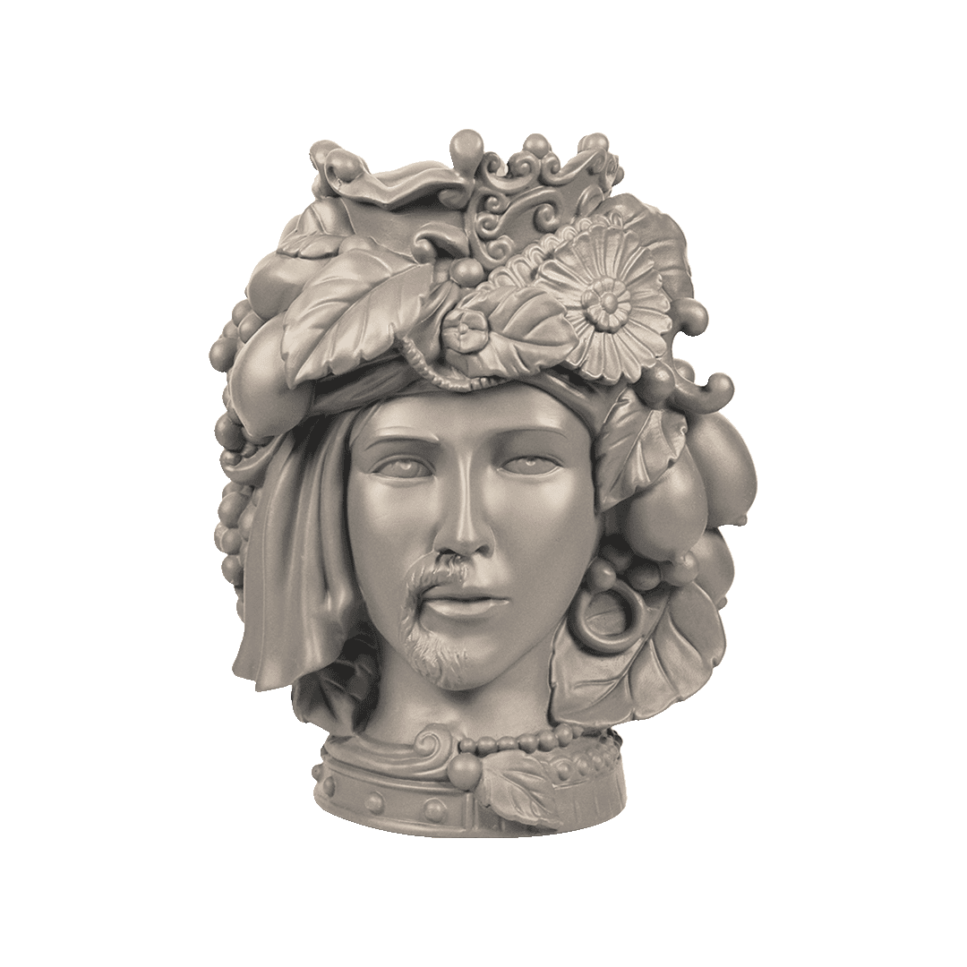 אגרטל דו-ראשי בינוני - אפור חום