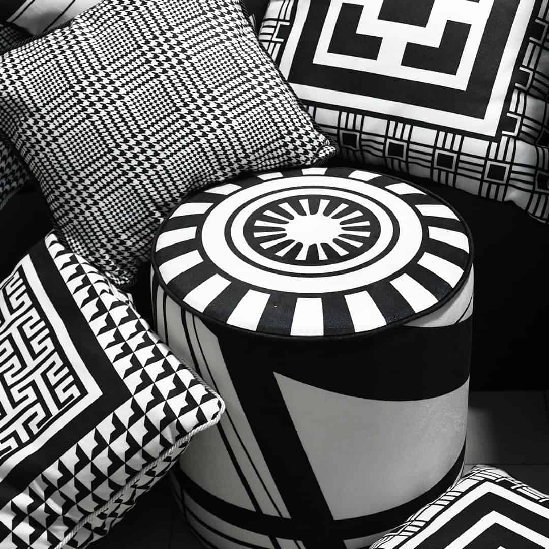 הדום/פוף קטיפה עגול אלגנטי - Optical