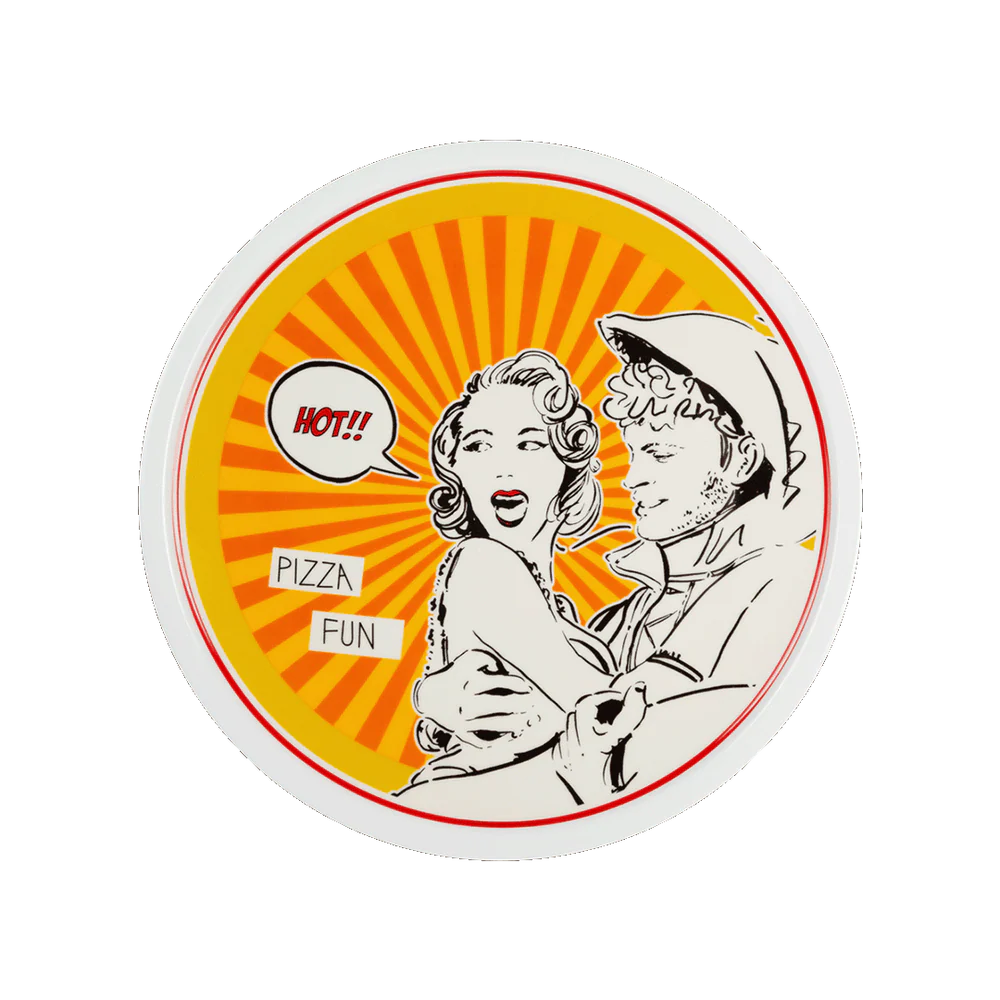 סט 2 צלחות פיצה במגוון צבעים - כתום