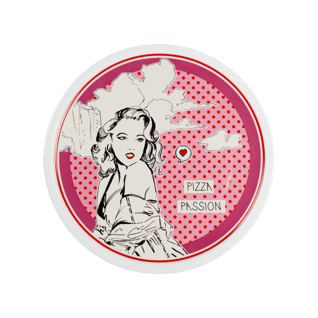 צלחת פיצה במגוון צבעים - פוקסיה