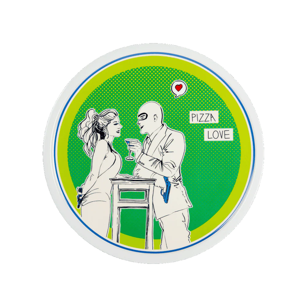 סט 2 צלחות פיצה במגוון צבעים - ירוק