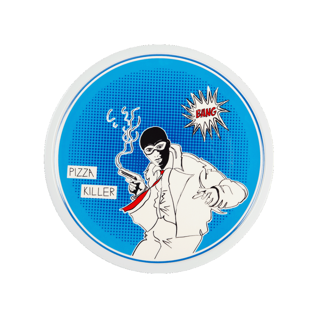 צלחת פיצה במגוון צבעים - כחול