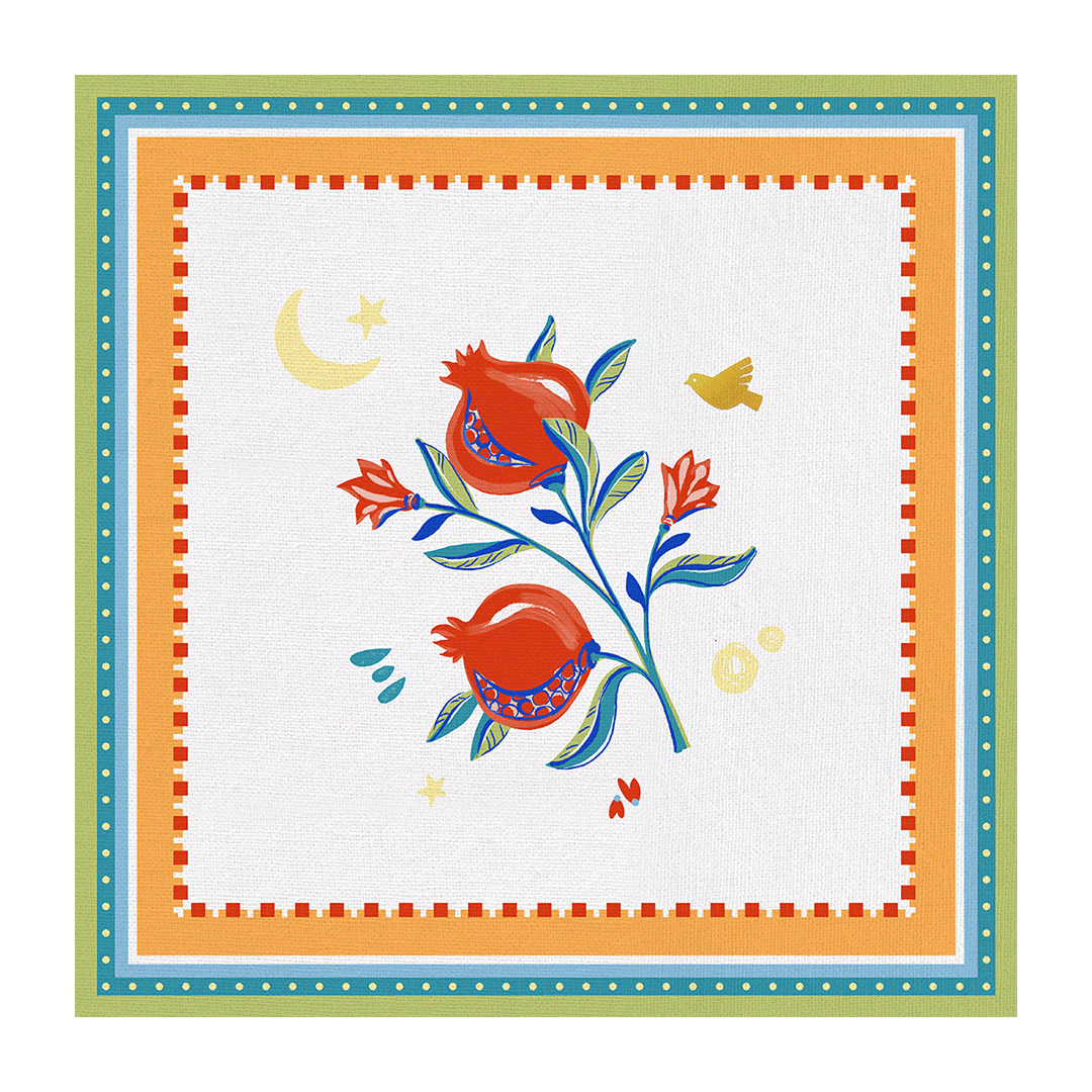 פלייסמט מרובע דוחה כתמים במגוון דגמים - POMEGRANATE