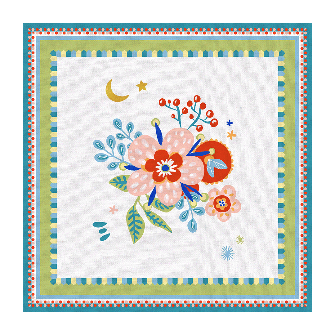 פלייסמט מרובע דוחה כתמים במגוון דגמים - FLOWER