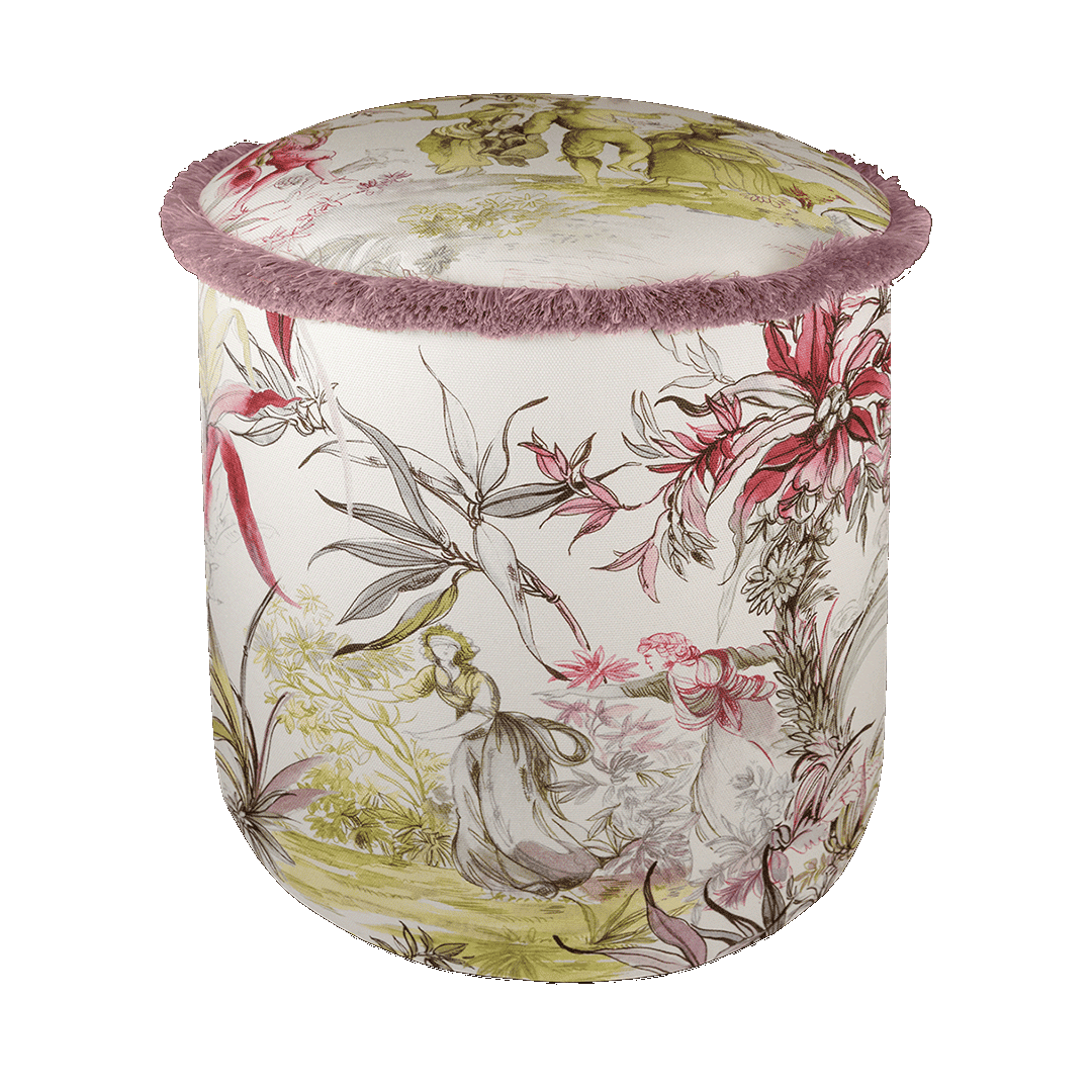 הדום/פוף קטיפה עגול אלגנטי - Firenze