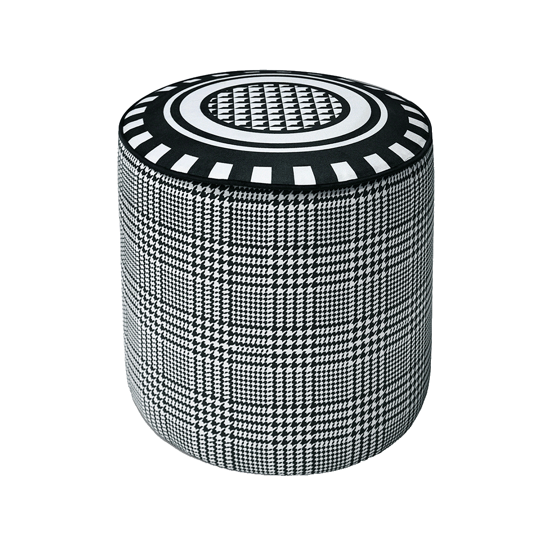 הדום/פוף קטיפה עגול אלגנטי - Optical