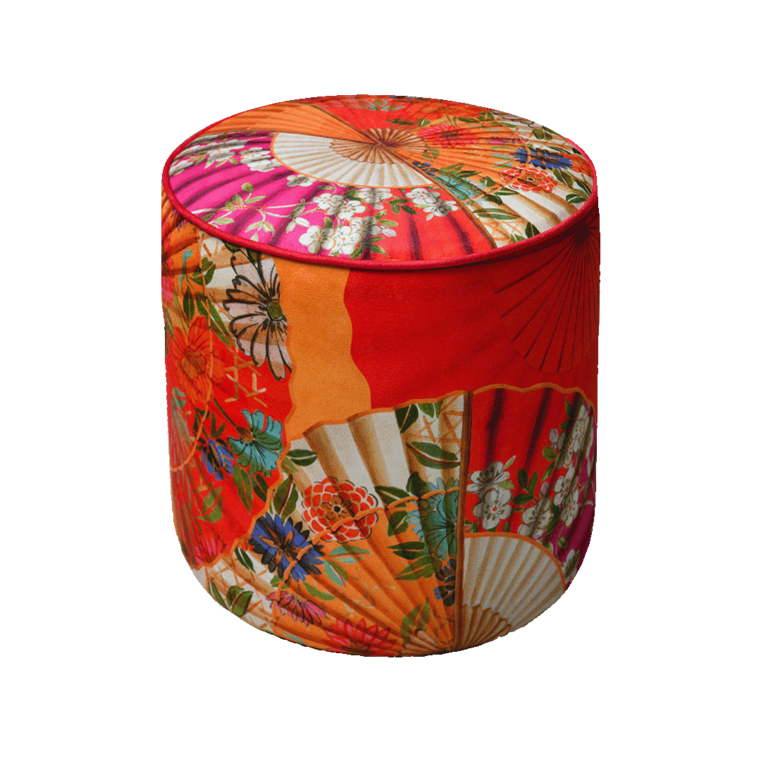 הדום/פוף עגול אלגנטי במגוון דגמים - אדום