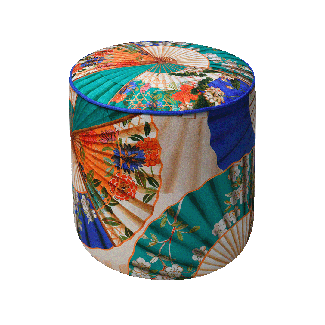 הדום/פוף עגול אלגנטי במגוון דגמים - כחול