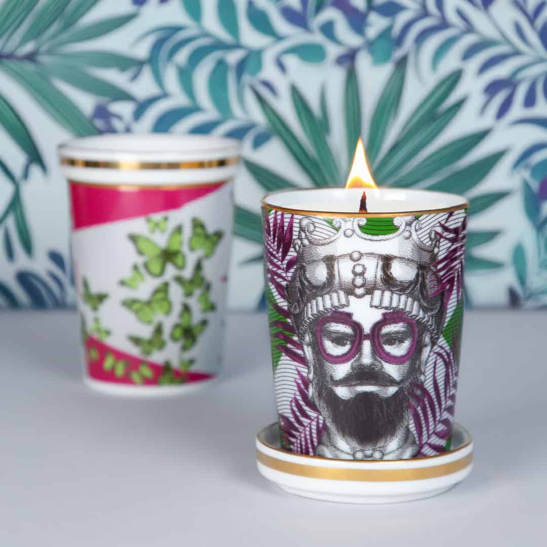 נר בכוס פורצלן עם מכסה במגוון דגמים - L'HYPSTER