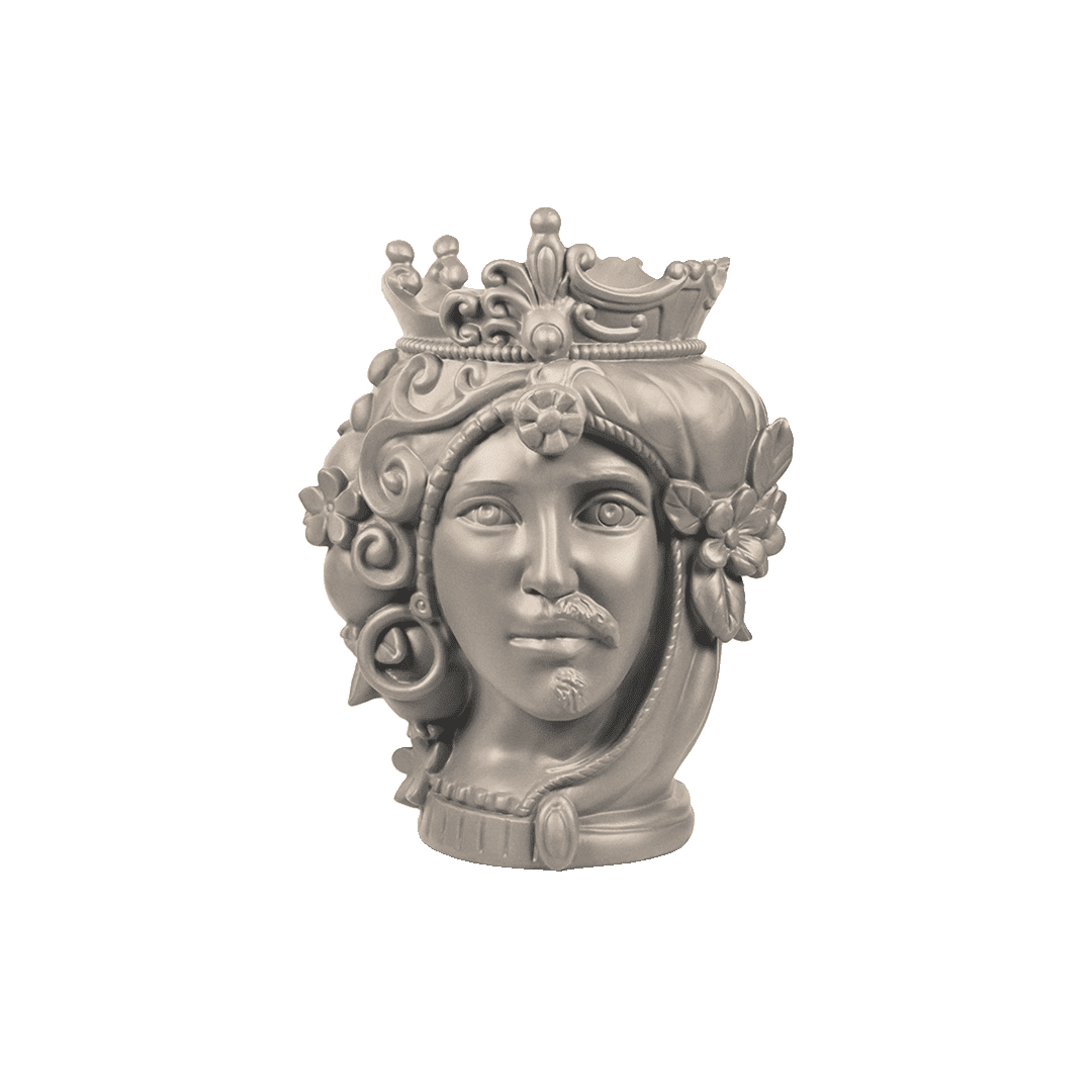 אגרטל דו-ראשי קטן - אפור חום