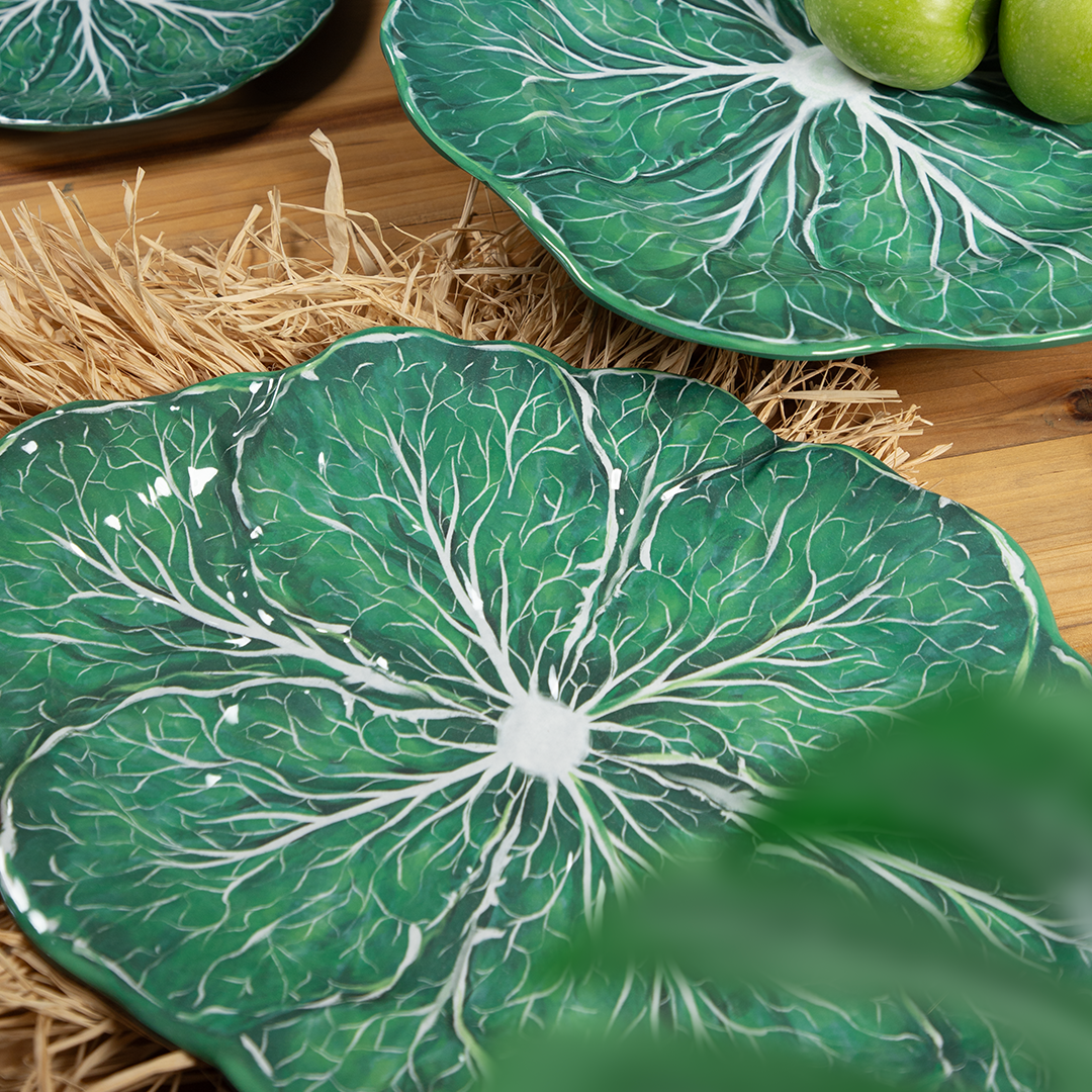 צלחת הגשה אובלית במגוון צבעים - ירוק