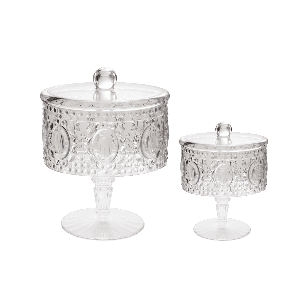 סט 2 כלי אחסון על רגל עם מכסה - מיני