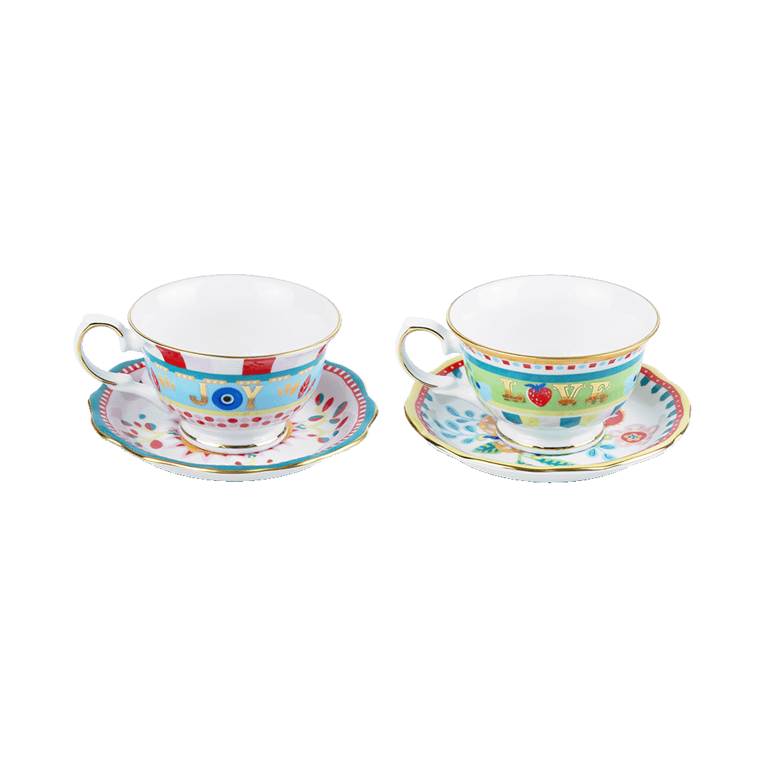 סט 2 ספלים עם תחתיות - Mamma Mia