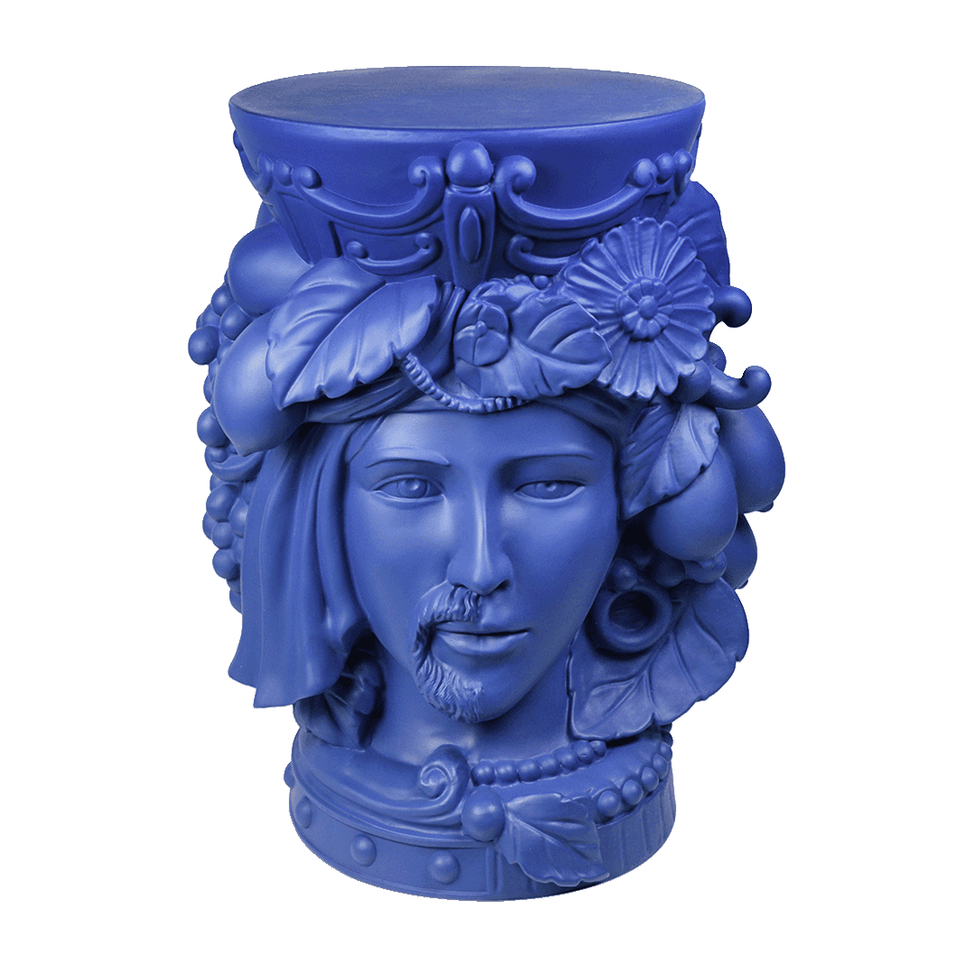 שרפרף/שולחן צד דו-ראשי - כחול