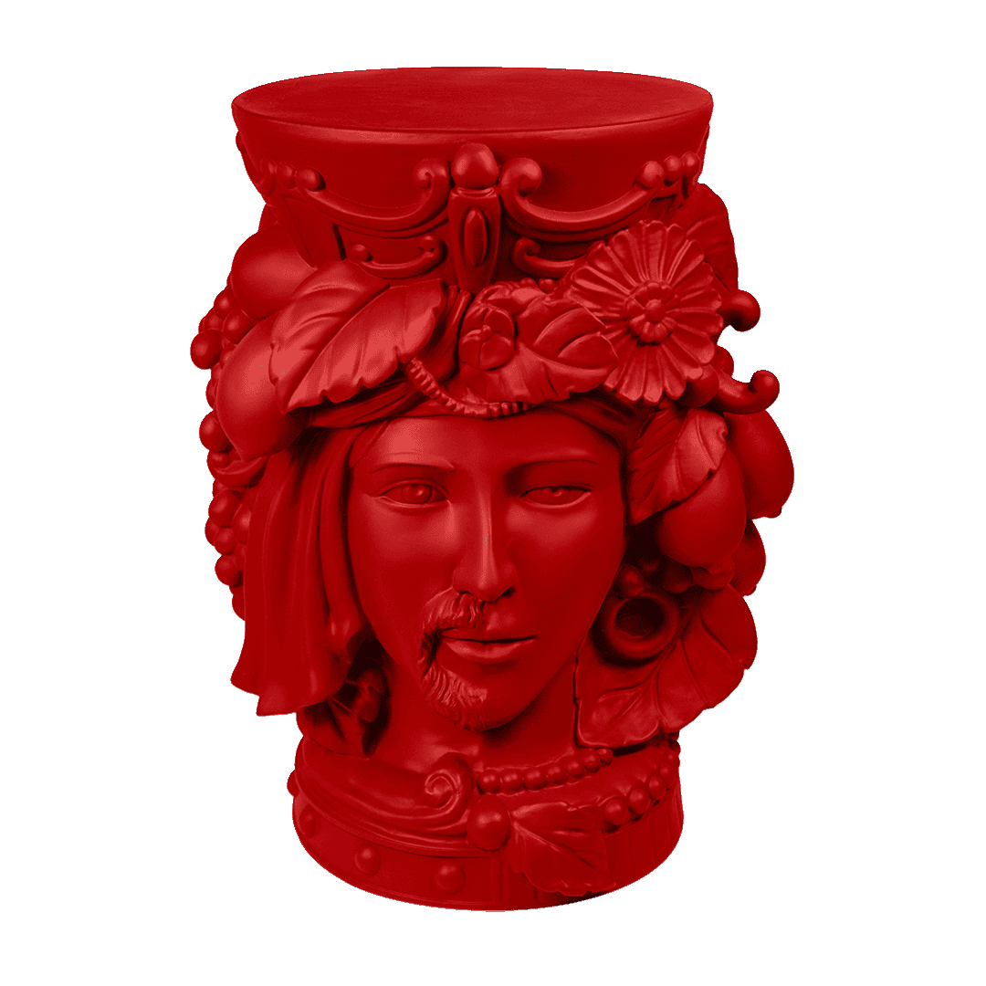 שרפרף/שולחן צד דו-ראשי - אדום